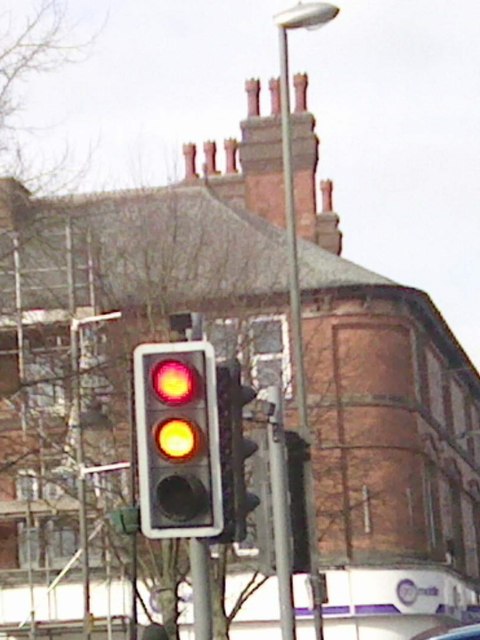 UK Red And Amber Traffic Light