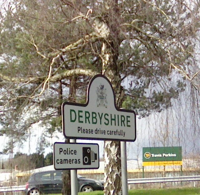 Derbyshire Please Drive Carefully Sign