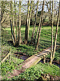 SO8398 : Footbridge across Nurton Brook in Staffordshire by Roger  D Kidd