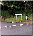 Active Travel signpost on a Cwmbran corner