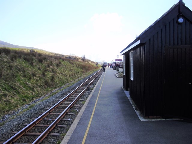 Loco approaching Rhyd-Ddu station on the Welsh Highland Railway