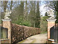 Lions on the gateposts to Bradenham Hall