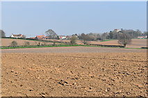 TM2134 : Ploughed fields near Erwarton by Simon Mortimer