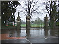 Park gates on Hereford Road, Abergavenny