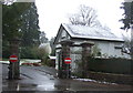 Southern entrance and lodge to Maindiff Court Hospital