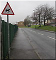 Warning sign - horses, Ael-y-bryn near Rhymney