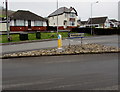 Usk Road direction and distance sign, New Inn