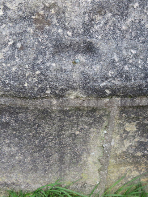 Rivet bench mark on St Wilfred's church, Melling