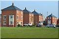 Houses in Cutforth Way seen across open space