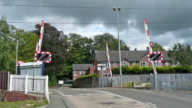 Level crossing at Barlaston in Staffordshire