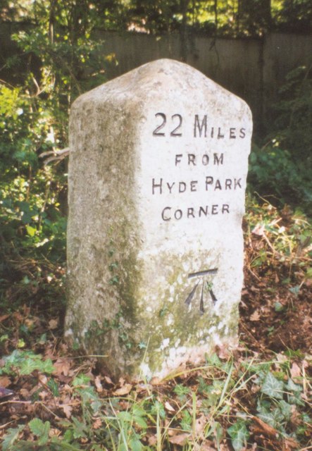 Old Milestone by the A30, London Road, Shrubs Hill