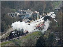 SY9682 : Corfe Castle: the station from the castle by Chris Downer