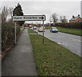 SJ3058 : Higher Kinnerton direction sign, Wrexham Road, Hope, Flintshire by Jaggery