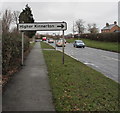 Higher Kinnerton direction sign, Wrexham Road, Hope, Flintshire