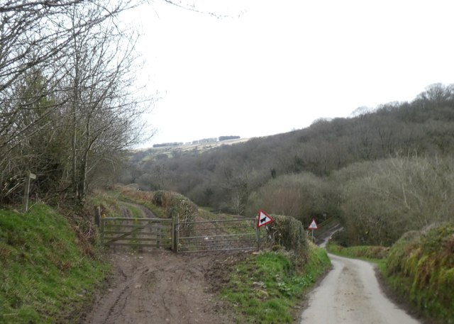 Road to bridge east of Twitchen;... © David Smith cc-by-sa/2.0 ...