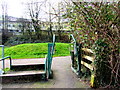 Inwardly-sloping barrier on the south side of Aberfawr Road, Abertridwr