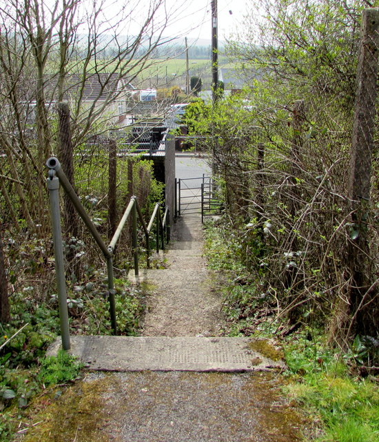 Steps down to Merthyr Road, Princetown
