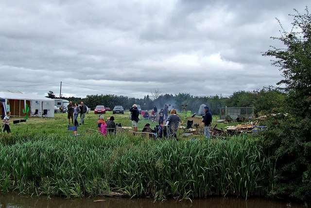 Canalside party near Hixon in Staffordshire