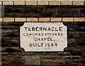 1884 tablet on Tabernacle Congregational Chapel, Rhiwderin