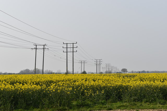 Pylons near Strattonhall Drift