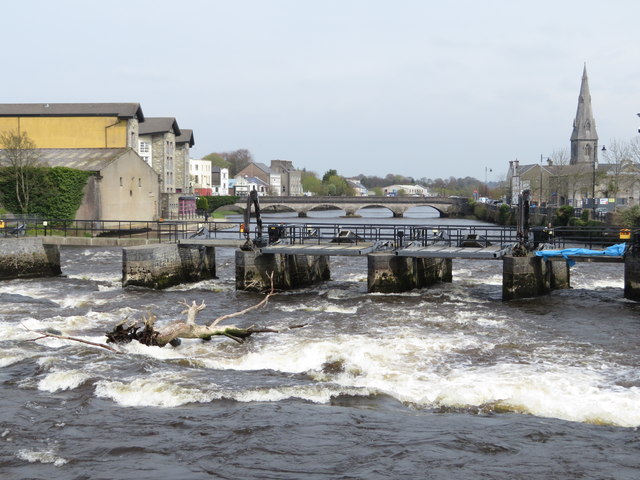 Salmon weir on the River Moy in Ballina