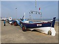 NZ6025 : Fishing boats on Redcar seafront by Oliver Dixon