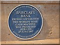 Blue Plaque, Barclays Bank, Enfield Town