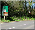 SO1422 : Directions sign alongside the A40, Bwlch, Powys by Jaggery