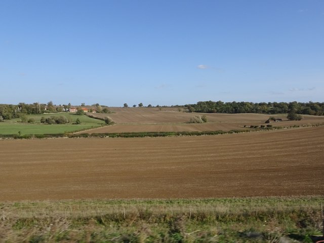 View from a Doncaster-Peterborough train - Fields south of Creeton