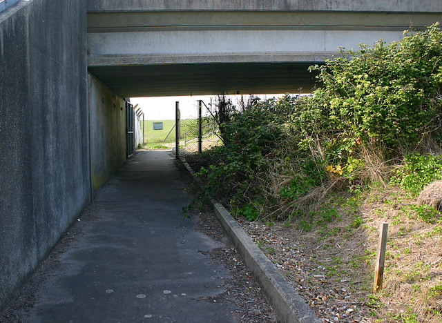 Path beneath Havengore Bridge
