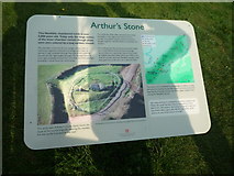 SO3143 : Sign at Arthur's Stone (Dorstone) by Fabian Musto
