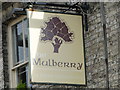 Sign of The Mulberrty public house and restaurant