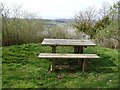 SO7356 : Picnic table, Ankerdine Hill by Richard Webb