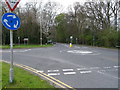 Mini roundabout on the A416