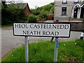 Bilingual name sign, Neath Road, Ystradgynlais