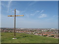 NZ3954 : Easter cross on Tunstall Hills, Sunderland by Malc McDonald