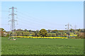 Shropshire crop fields with pylons near Boningale