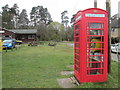 Defibrillator in a red telephone box, Santon Downham