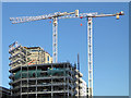 Inner city construction skyline in Birmingham