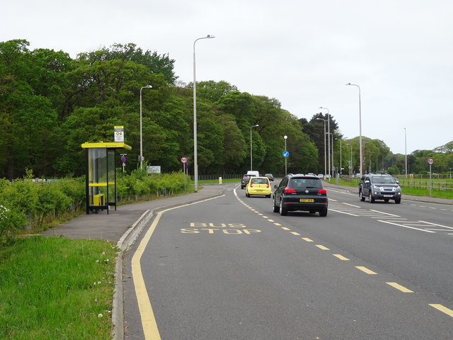Bus stop and shelter on the A565