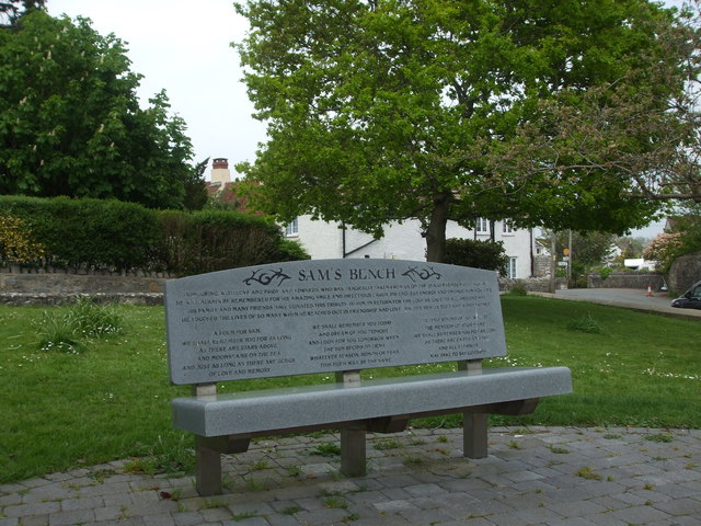 Sam's Bench, with new paving