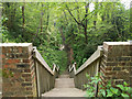 Steps down to footpath along old railway cutting