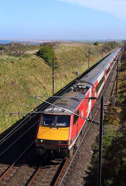 A train on the East Coast Railway © Walter Baxter :: Geograph Britain ...