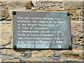 Plaque on former chapel, Short Bank Road, Skipton