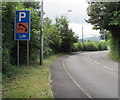 Usk Road parking area and emergency phone half-a-mile ahead, Penperlleni