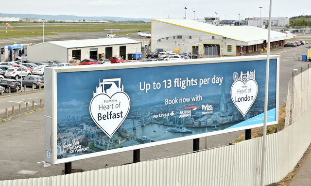 Belfast - London poster, Belfast City Airport (May 2019)