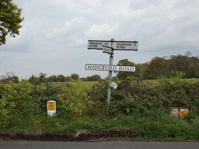 Signpost on the B1126 Wangford Road