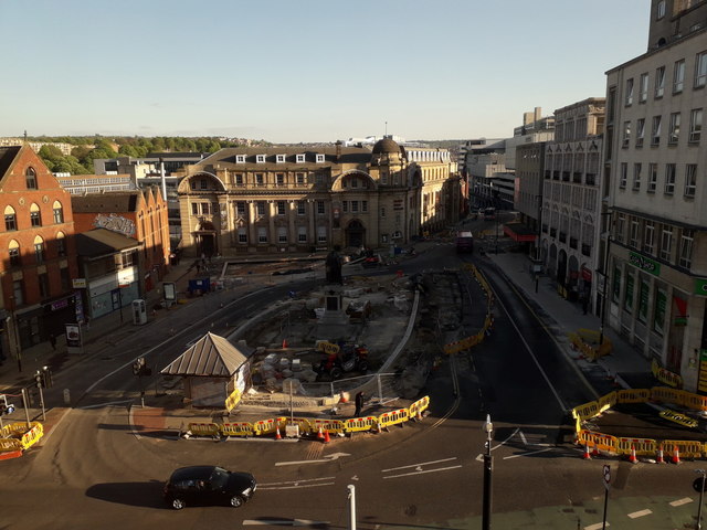 Sheffield: looking down on Fitzalan Square