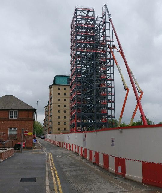 Construction along Bath Lane in Leicester
