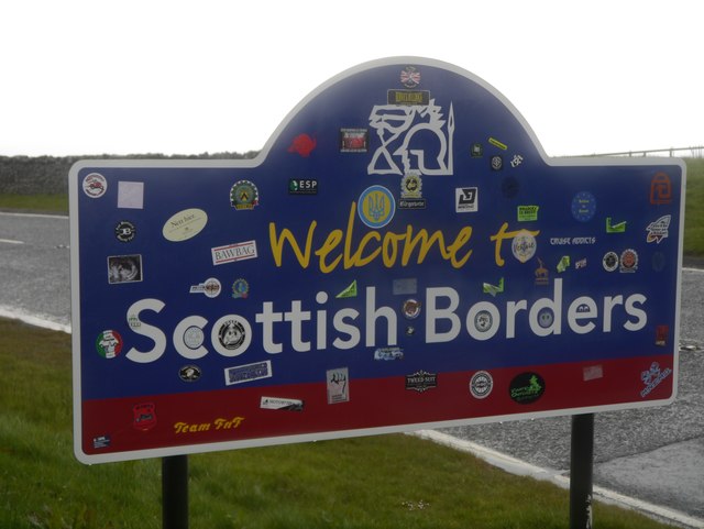 Welcome to Scottish Borders  Sign  at Carter Bar